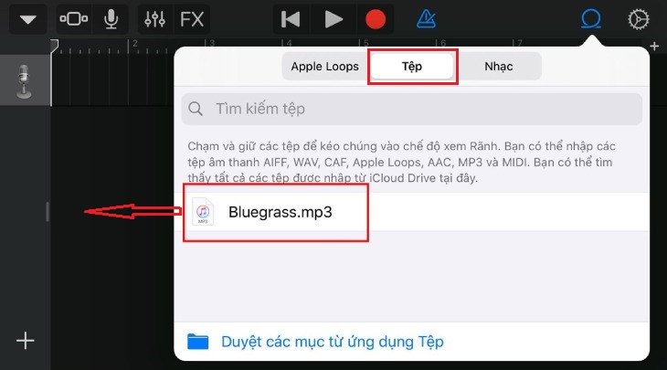 Cài nhạc chuông cho iPhone bằng app GarageBand bước 4